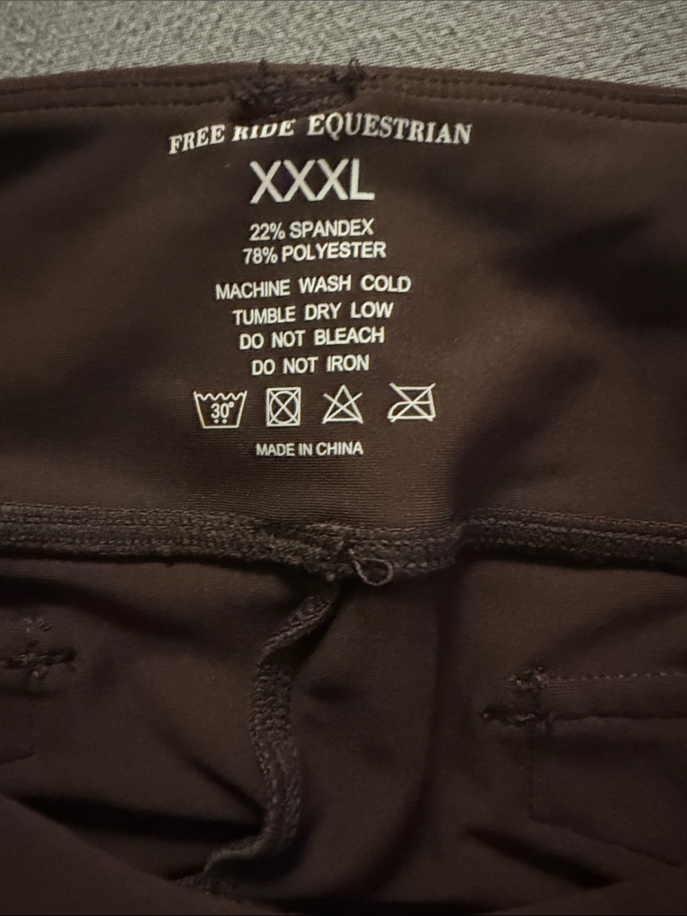 Free Ride Equestrian Women's XXXL Brown Riding Tights